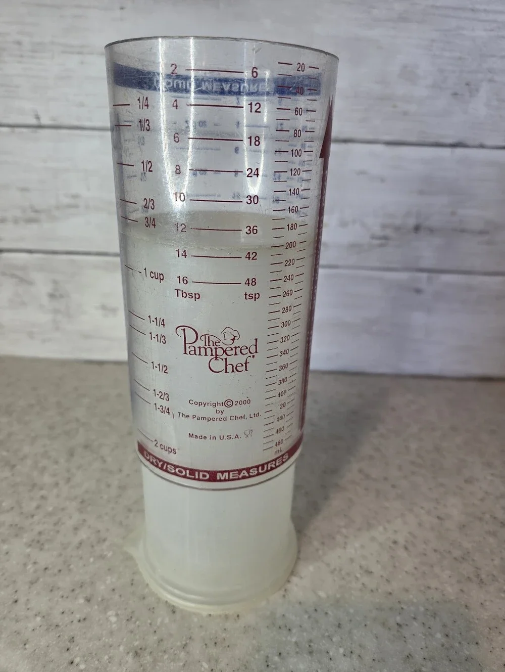 Pampered Chef Measure All Cup 2 Cup #2275 Dry Liquid Measuring Cup 2000 USA